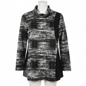 Joseph Ribkoff Abstract Plaid Colorblock Blouse Womens Modern Career Lagenlook